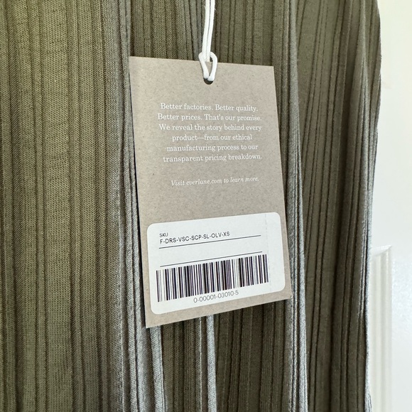 NWT! Everlane: The Rib Soft Knit Scoop-Neck Dress - Picture 4 of 5